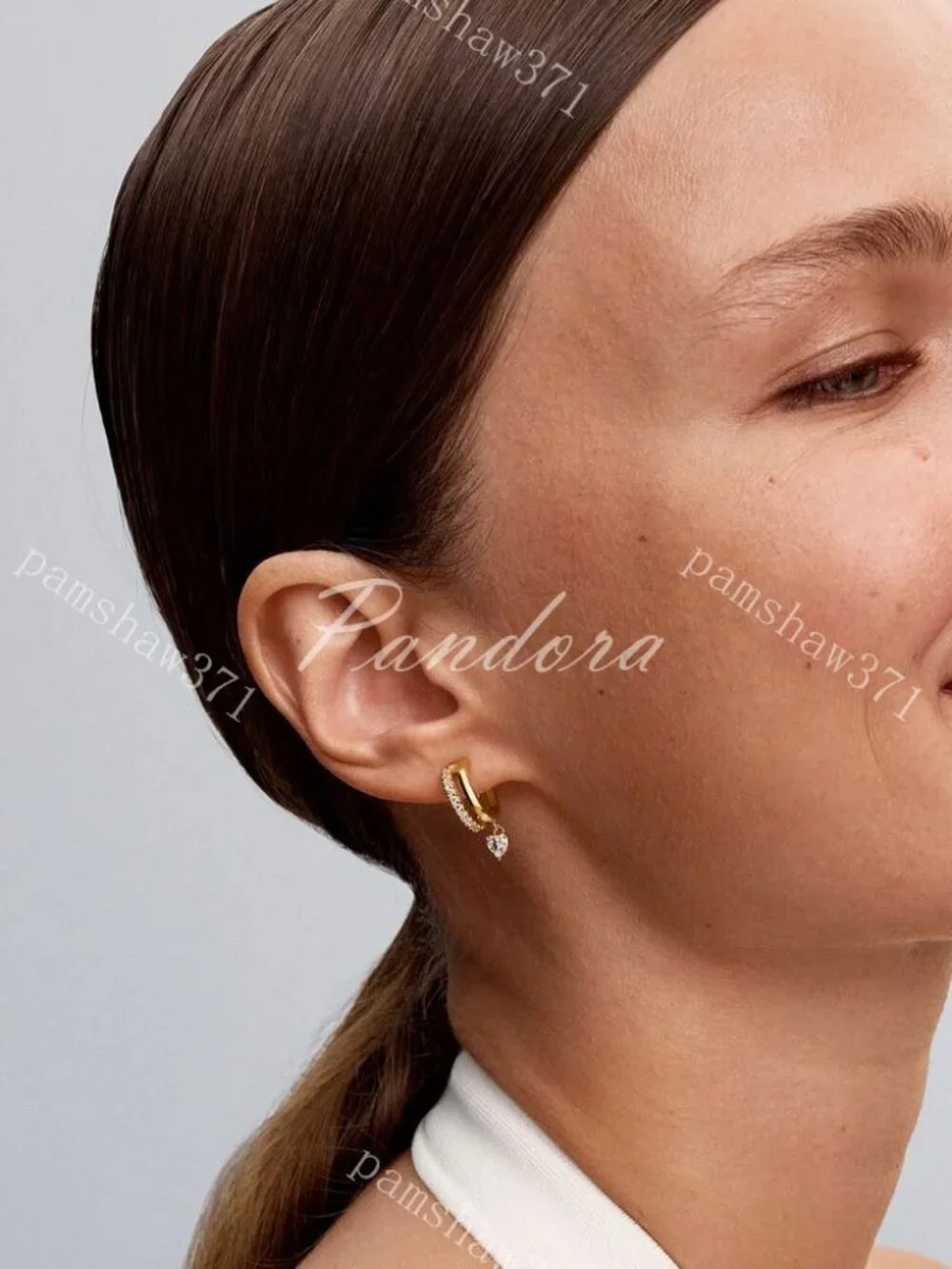 Pandora Dangling Heart Hoop Earrings